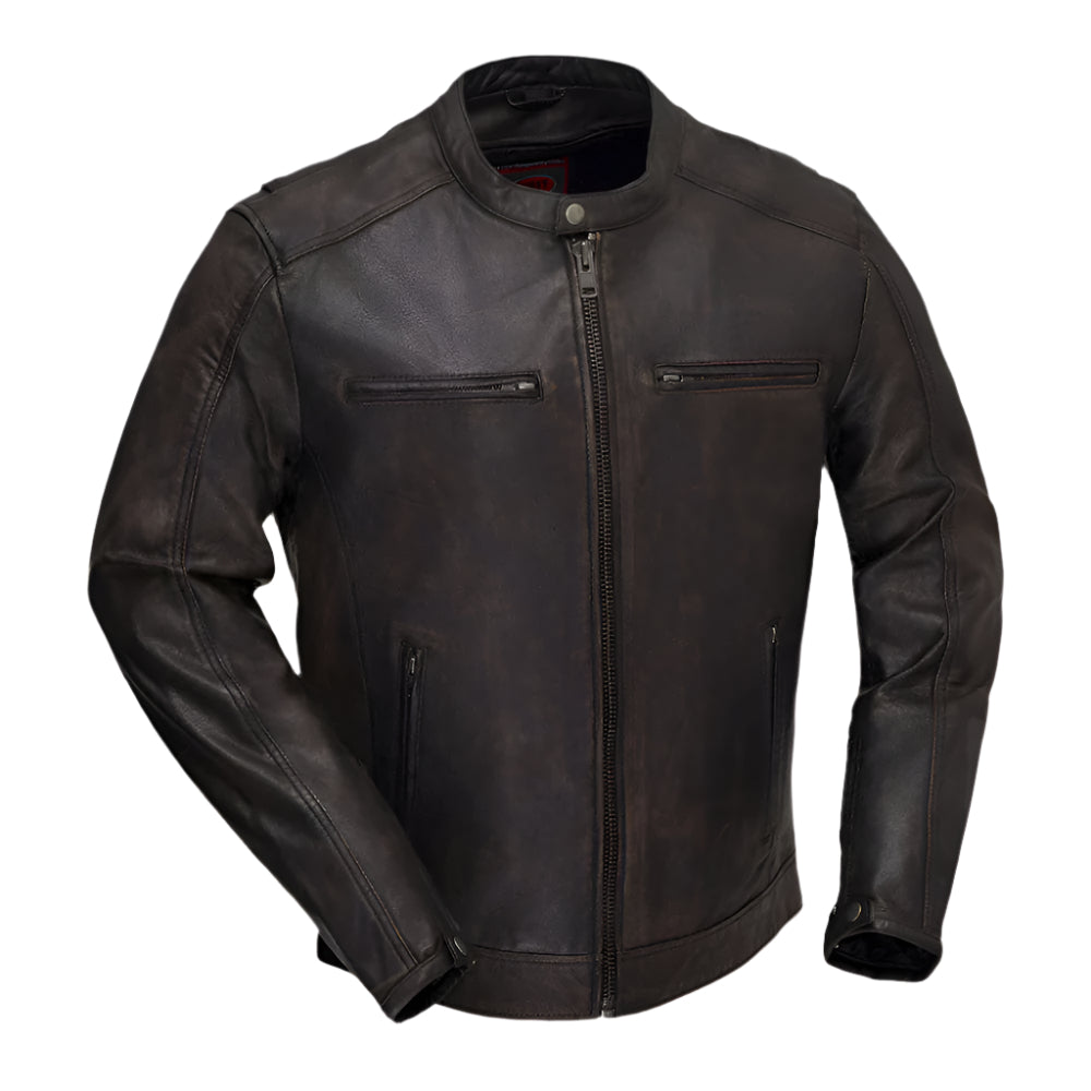 Zip Up Vintage Leather Jacket