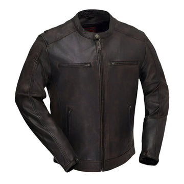 Zip Up Vintage Leather Jacket