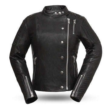 Women’s Black Leather Biker Jacket