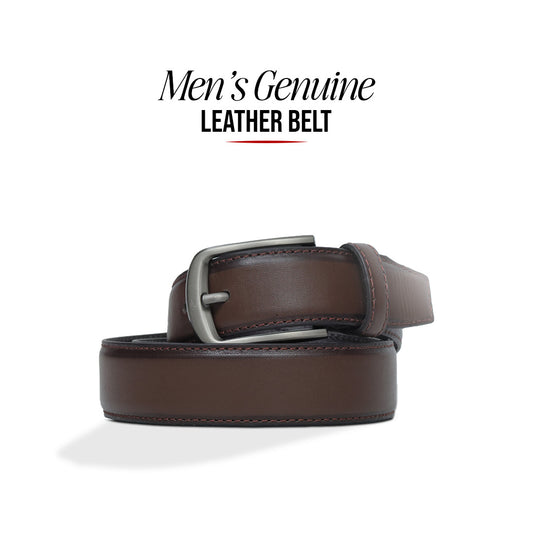 Men's Plain Dress Leather Belt Brown Golf Belt | Premium Cowhide Leather