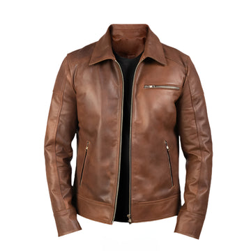 Men’s brown leather jacket