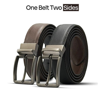 Men’s Reversible Leather Belt for Casual Wear
