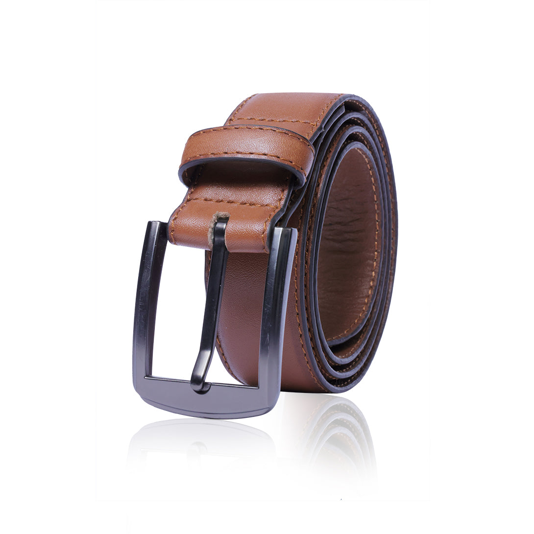 Men's Plain Dress Leather Belt Tan Casual Belt | Premium Cowhide Leather
