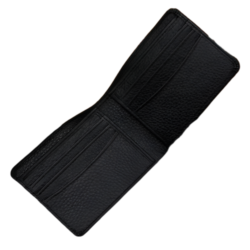 RFID Blocking Black Bifold Leather Wallet