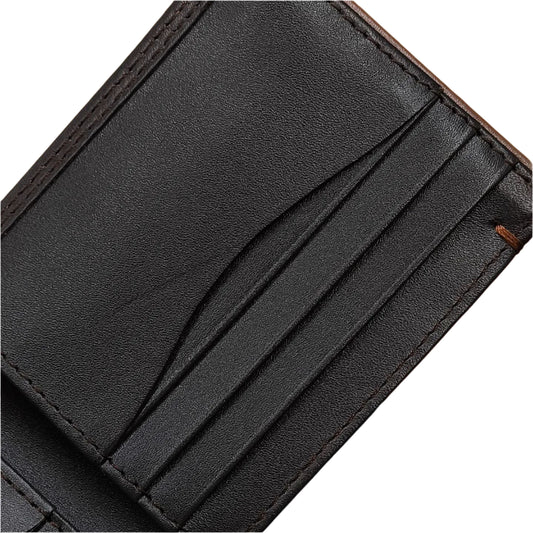 Men Genuine Leather Slim Bifold Wallet